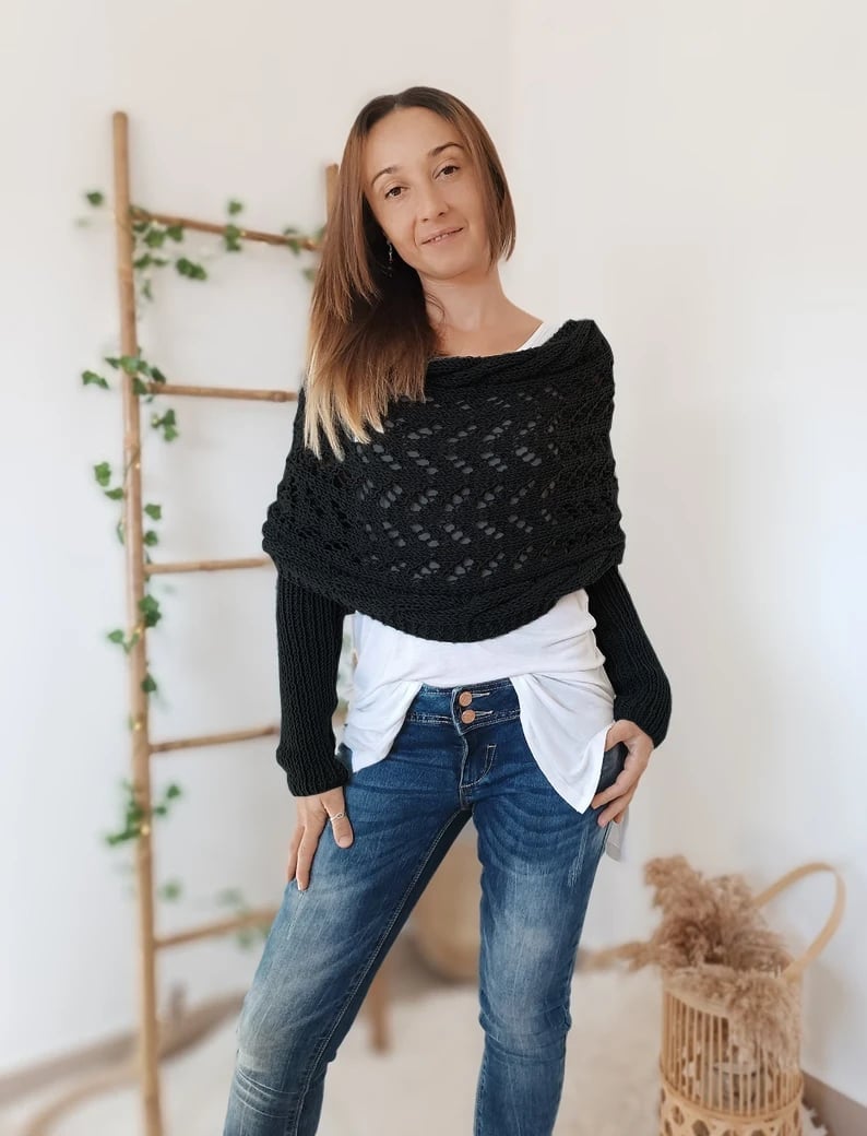 Emilia™ | Gebreide elegante schouder sjaal