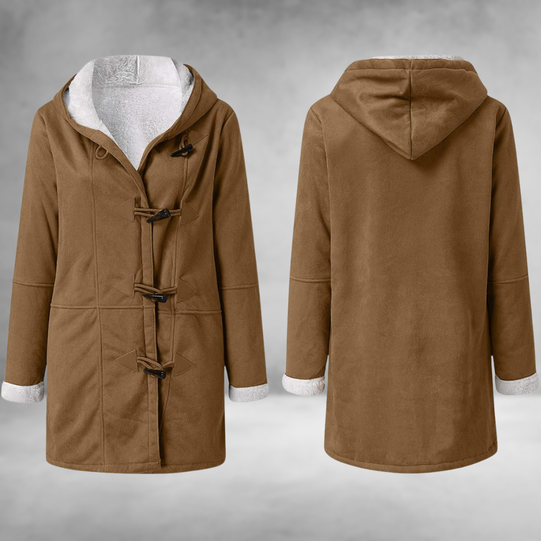 Mila™ | Premium fleecejack van suède met capuchon