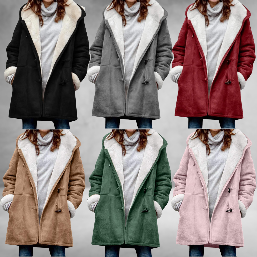 Mila™ | Premium fleecejack van suède met capuchon