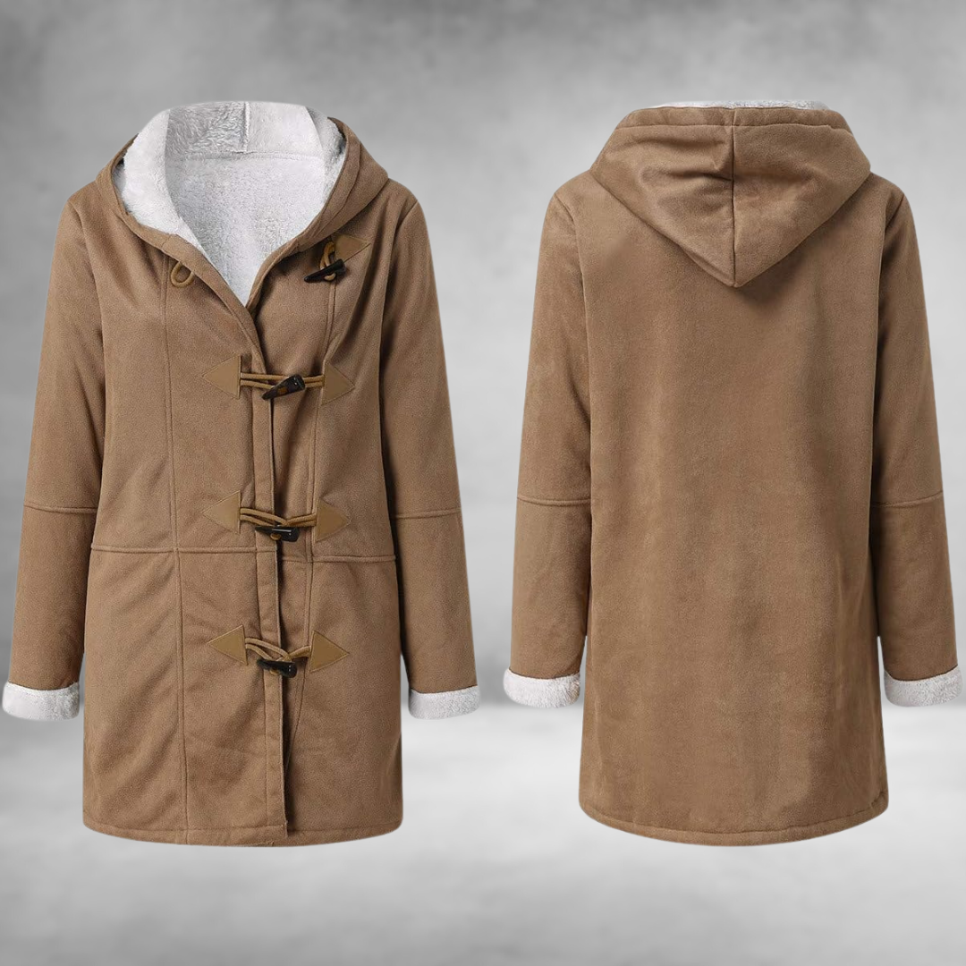 Mila™ | Premium fleecejack van suède met capuchon