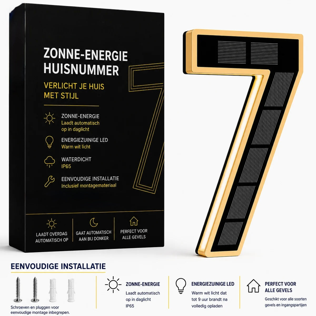 Nummer™ | Huisnummers verlicht op Zonne-energie