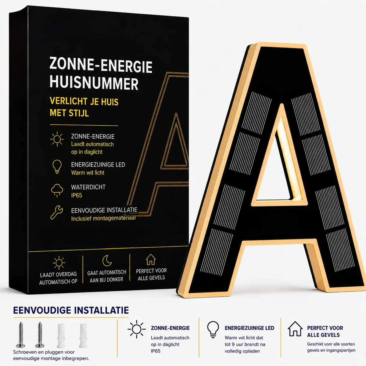 Nummer™ | Huisnummers verlicht op Zonne-energie