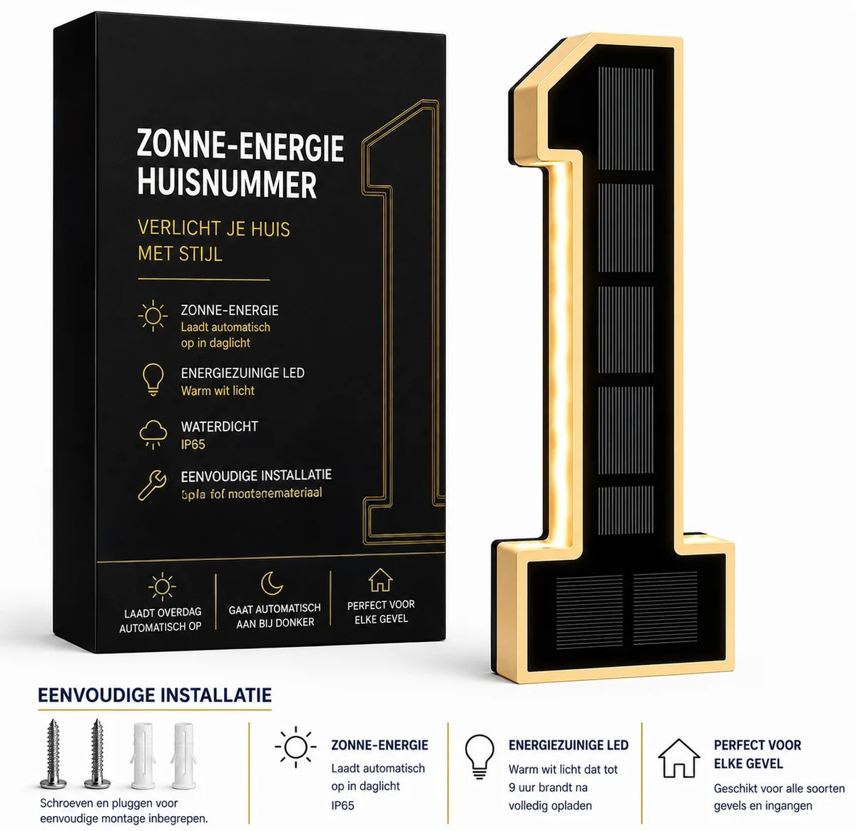 Nummer™ | Huisnummers verlicht op Zonne-energie