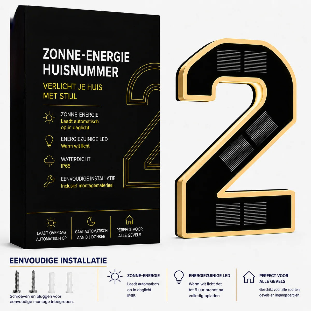 Nummer™ | Huisnummers verlicht op Zonne-energie