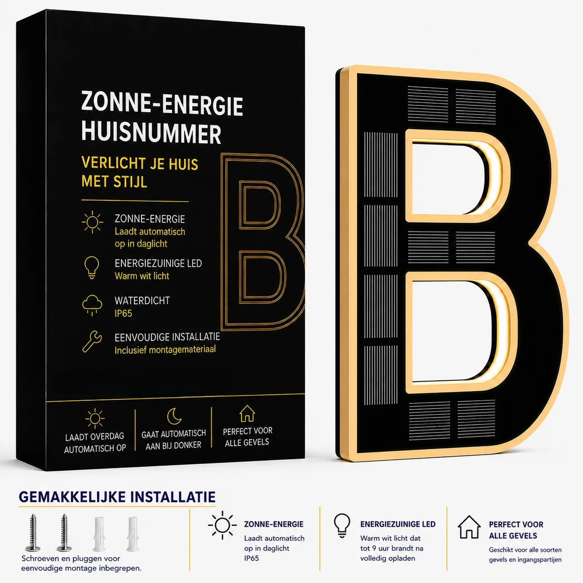 Nummer™ | Huisnummers verlicht op Zonne-energie