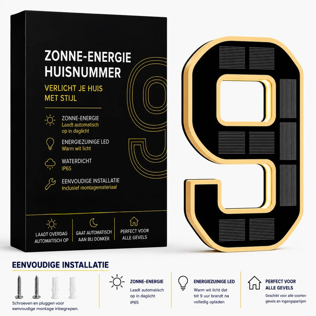 Nummer™ | Huisnummers verlicht op Zonne-energie