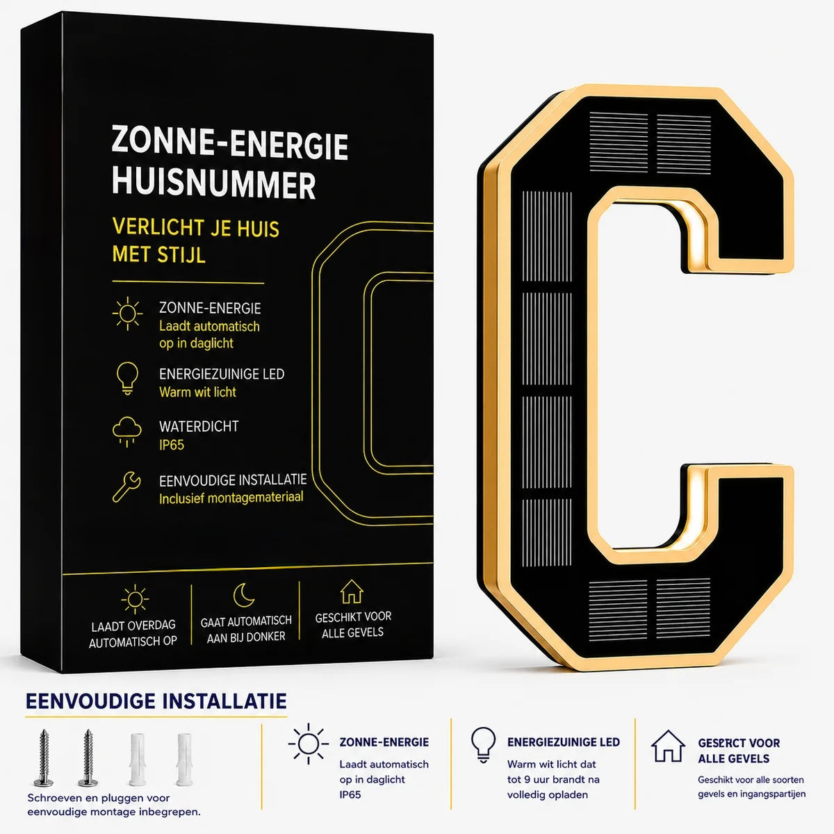 Nummer™ | Huisnummers verlicht op Zonne-energie
