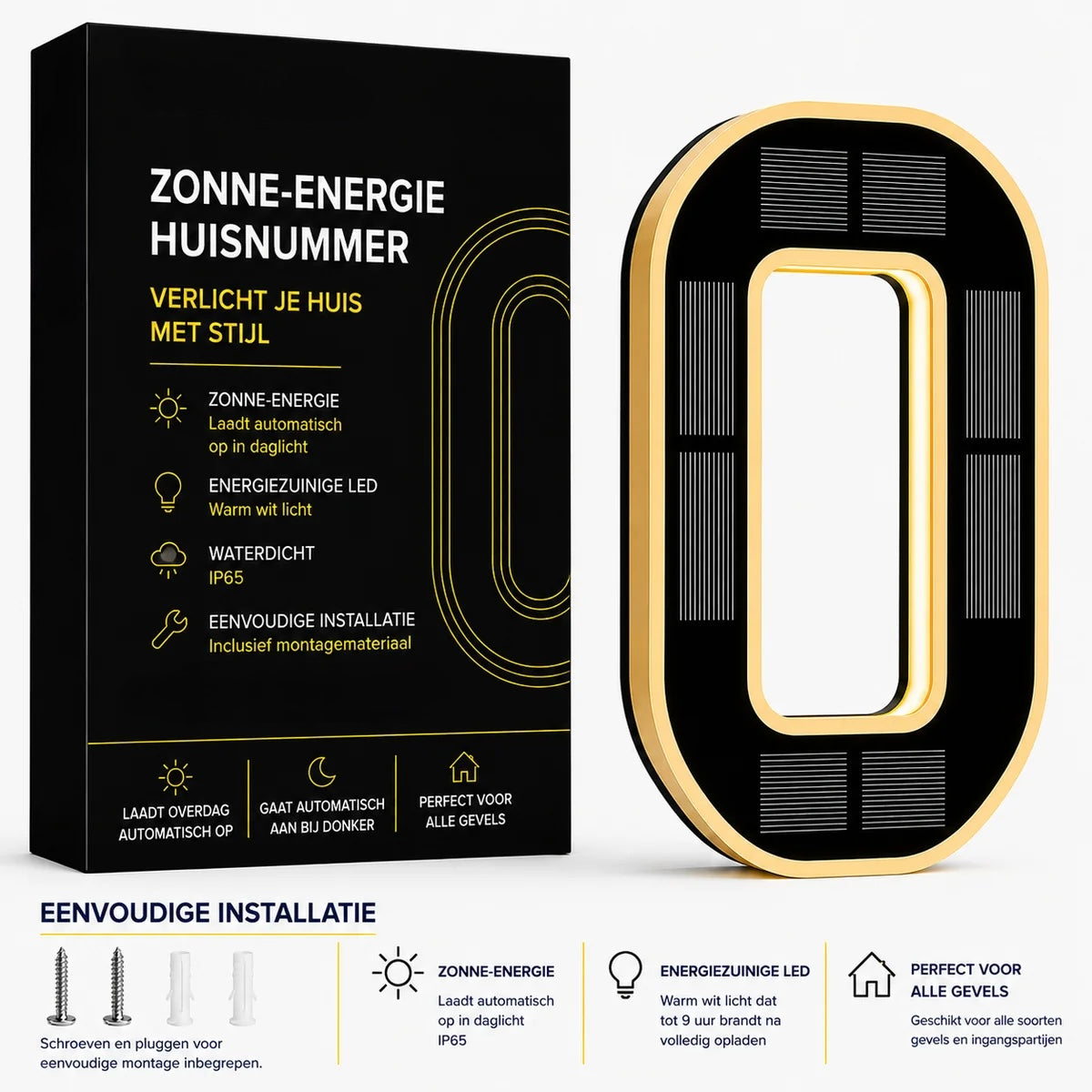 Nummer™ | Huisnummers verlicht op Zonne-energie