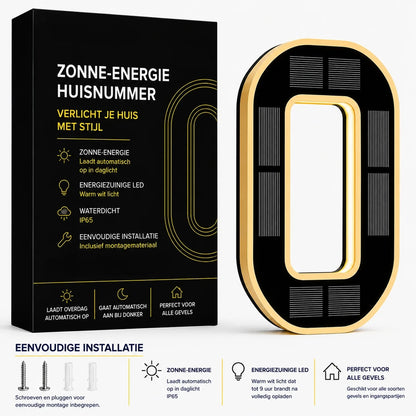 Nummer™ | Huisnummers verlicht op Zonne-energie