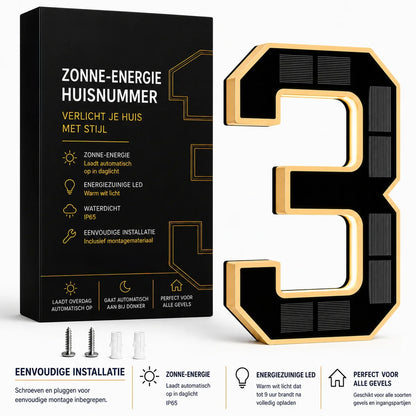 Nummer™ | Huisnummers verlicht op Zonne-energie