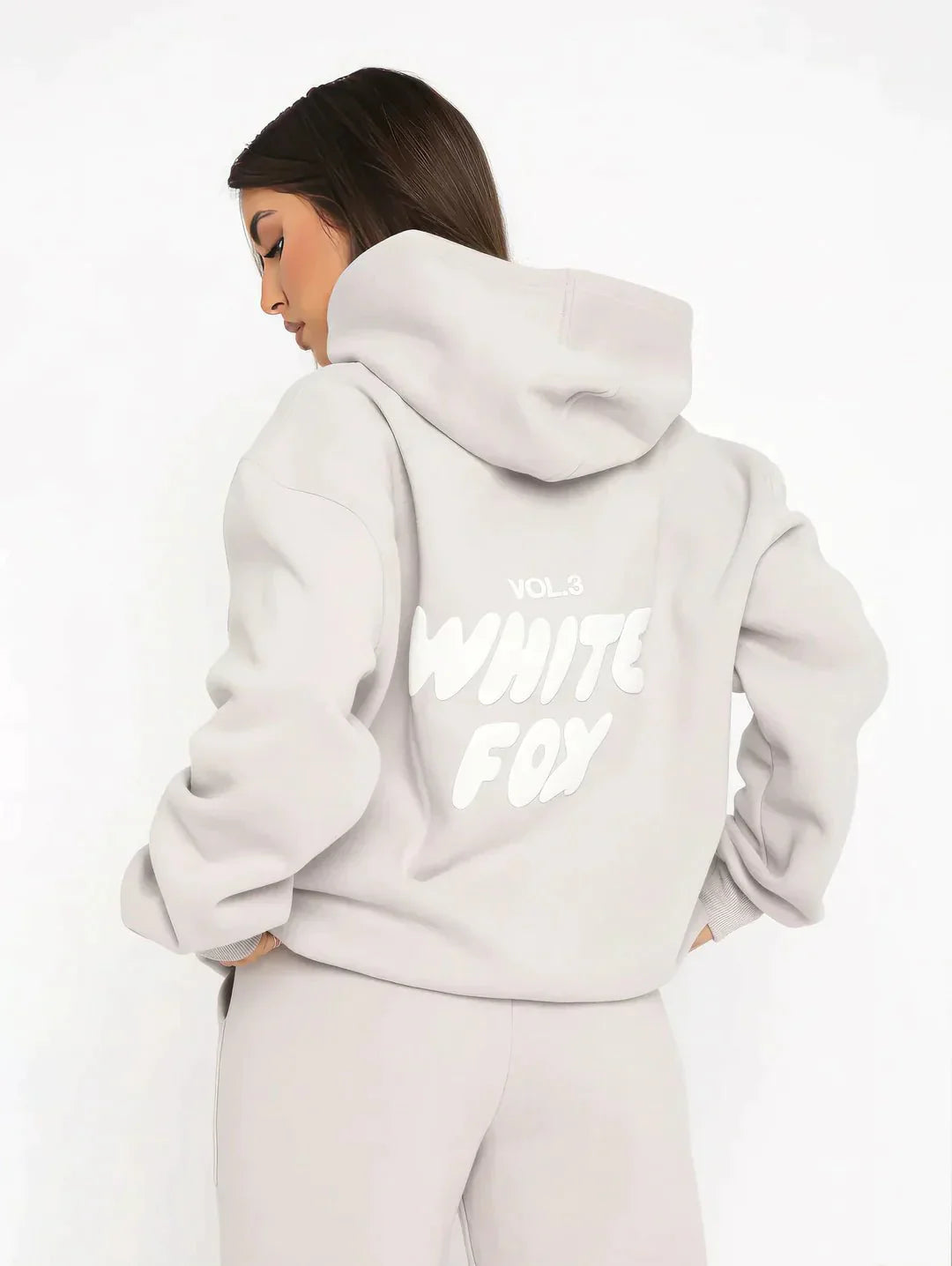 Luna™ | White Fox loungeset: Hoodie en Joggingbroek